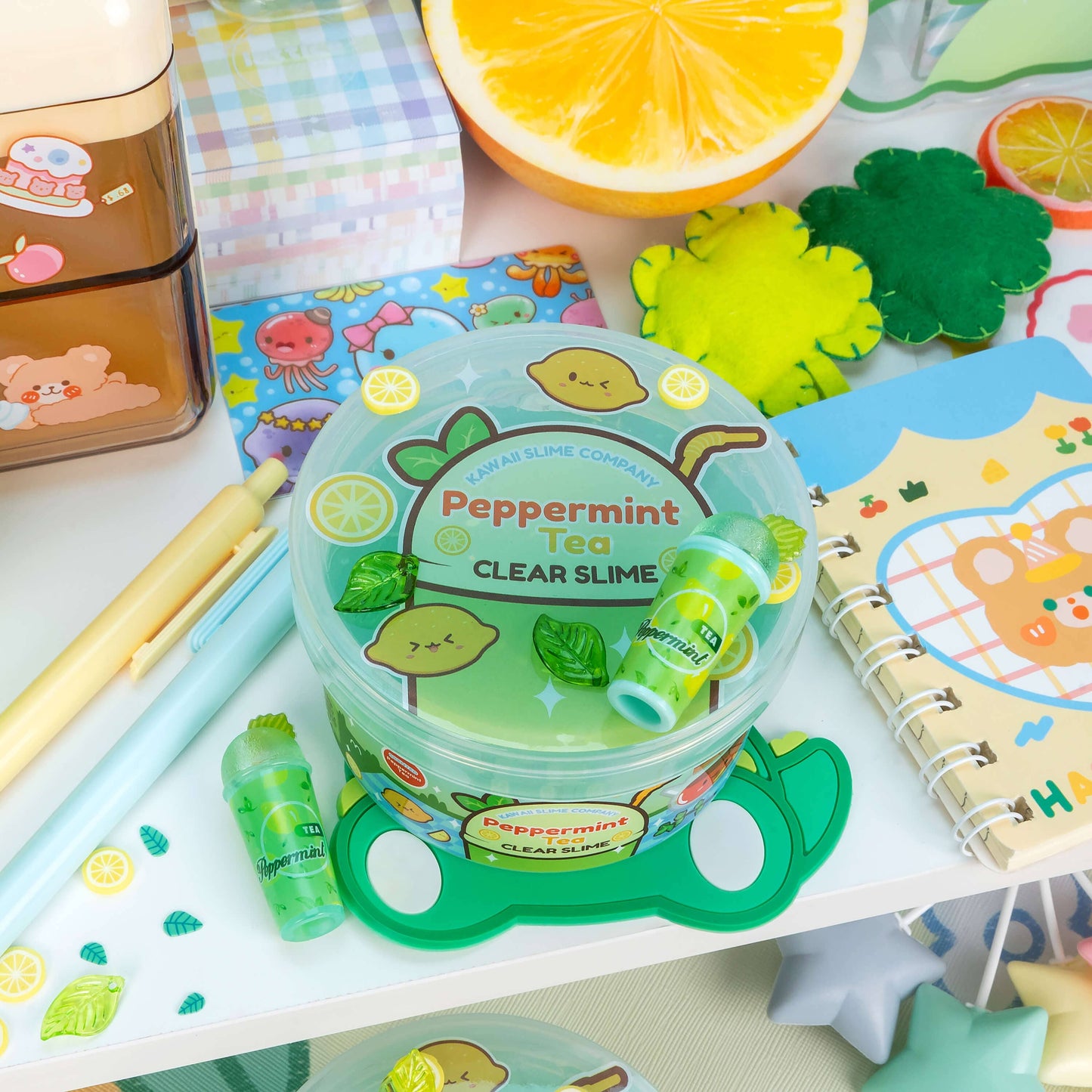 Peppermint Tea Clear Slime (4pcs/case)