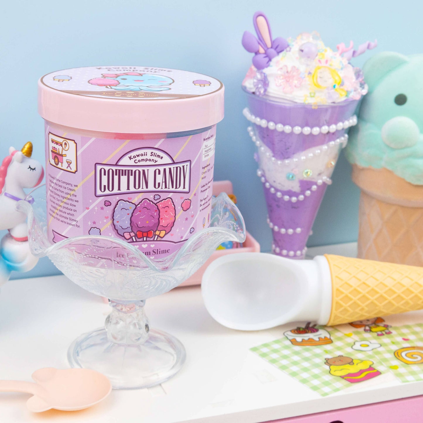 Cotton Candy Scented Ice Cream Pint Slime (4pcs/case)