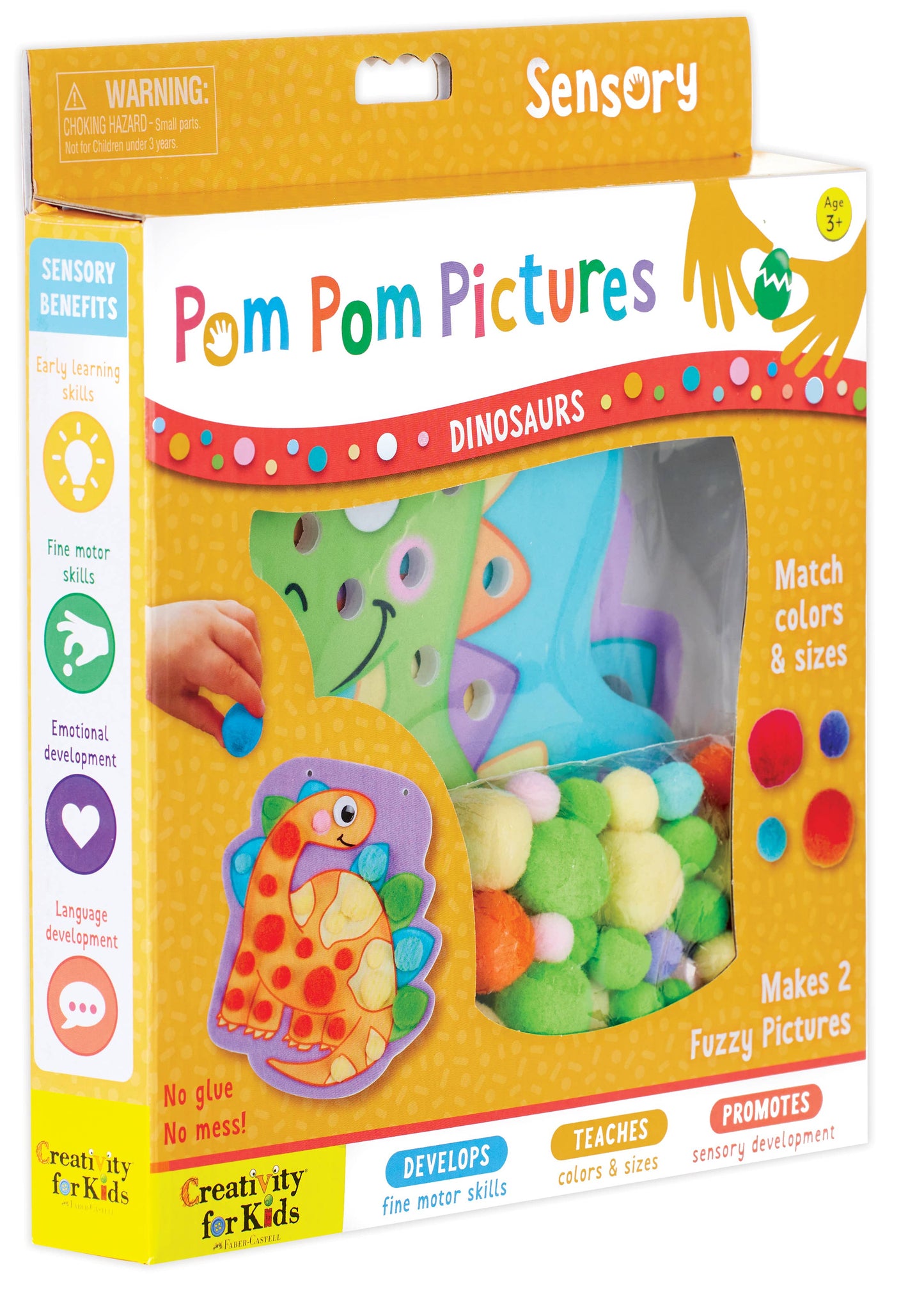 Pom Pom Dinosaur Pictures Activity Kit for Preschool Kids
