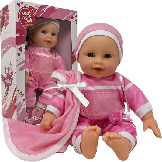 The New York Doll Collection 11" Doll Striped W/ Pacifier