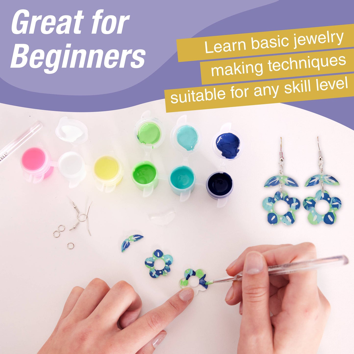 Painted Acrylic Earrings - Adult Craft Kit Makes 3 Pairs