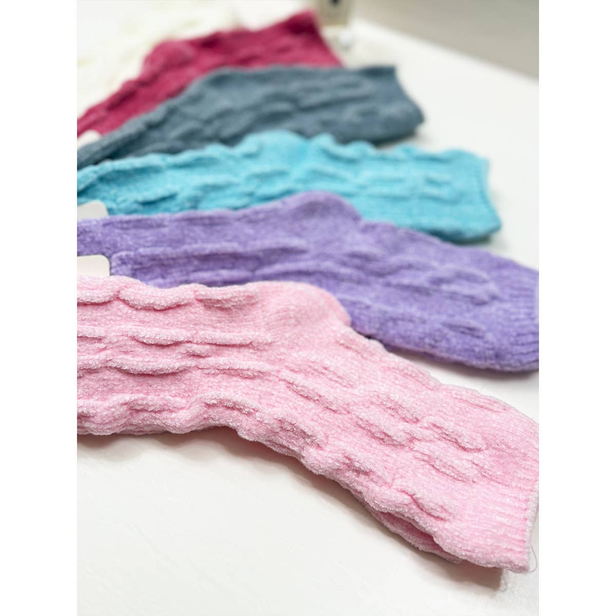 Soft Textured Solid Chinelle Socks