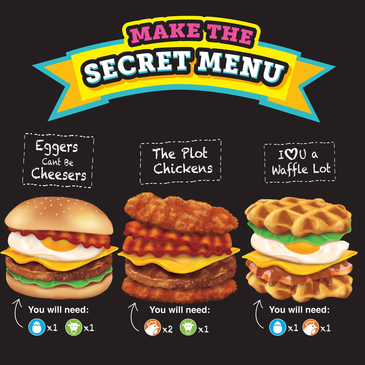 ORB™ Stretchee Foodz Secret Menu Burger, Breakfast & Waffle