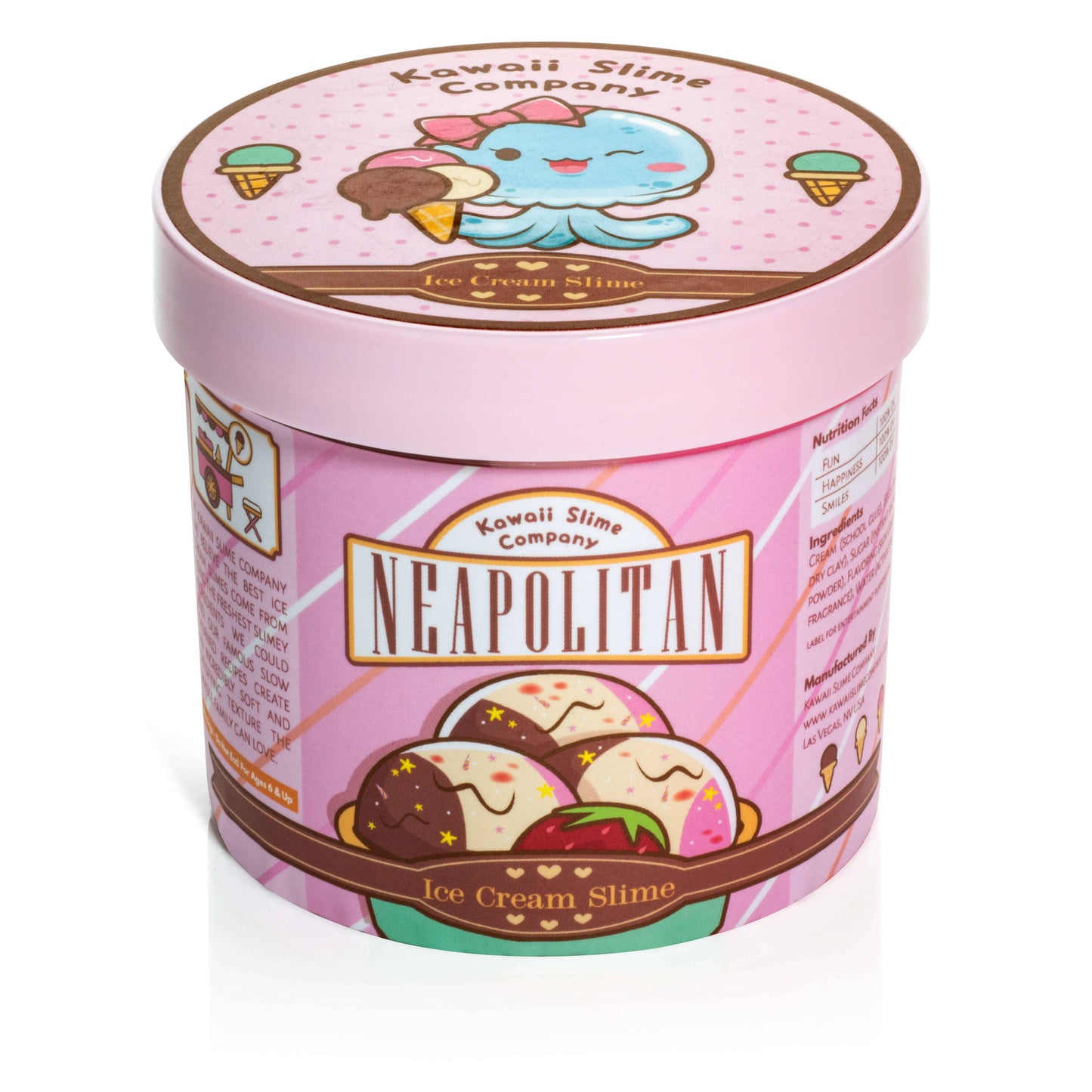Neapolitan Scented Ice Cream Pint Slime (4pcs/case)