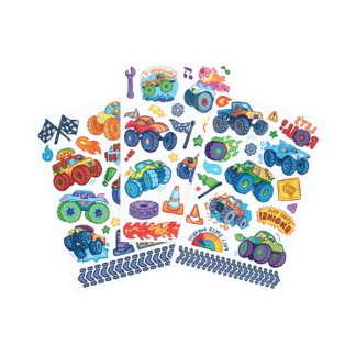 Tattoo Palooza: Temporary Tattoos - Monster Trucks (3 Sheet