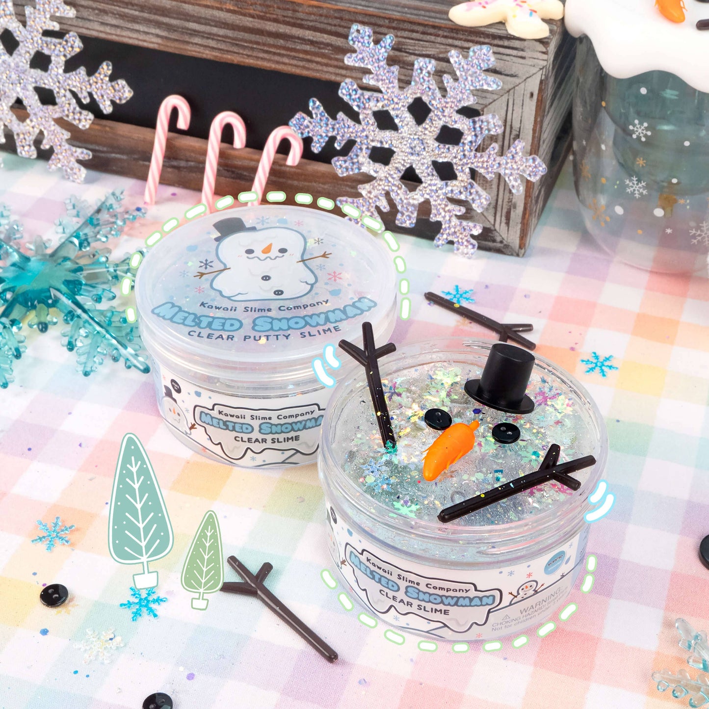 Melted Snowman Clear Putty Slime (4pcs/case)