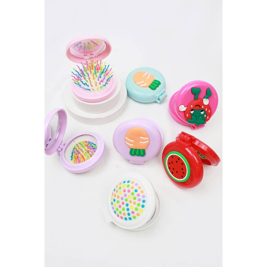 Colorful Round Mirror with Pop Up Brush