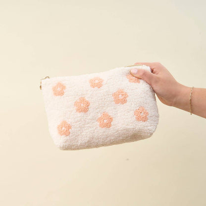 Teddy Pouch-Flower Peach