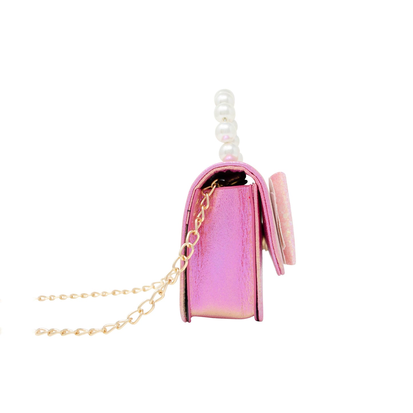 Glitter Bow Pearl Handle Bag