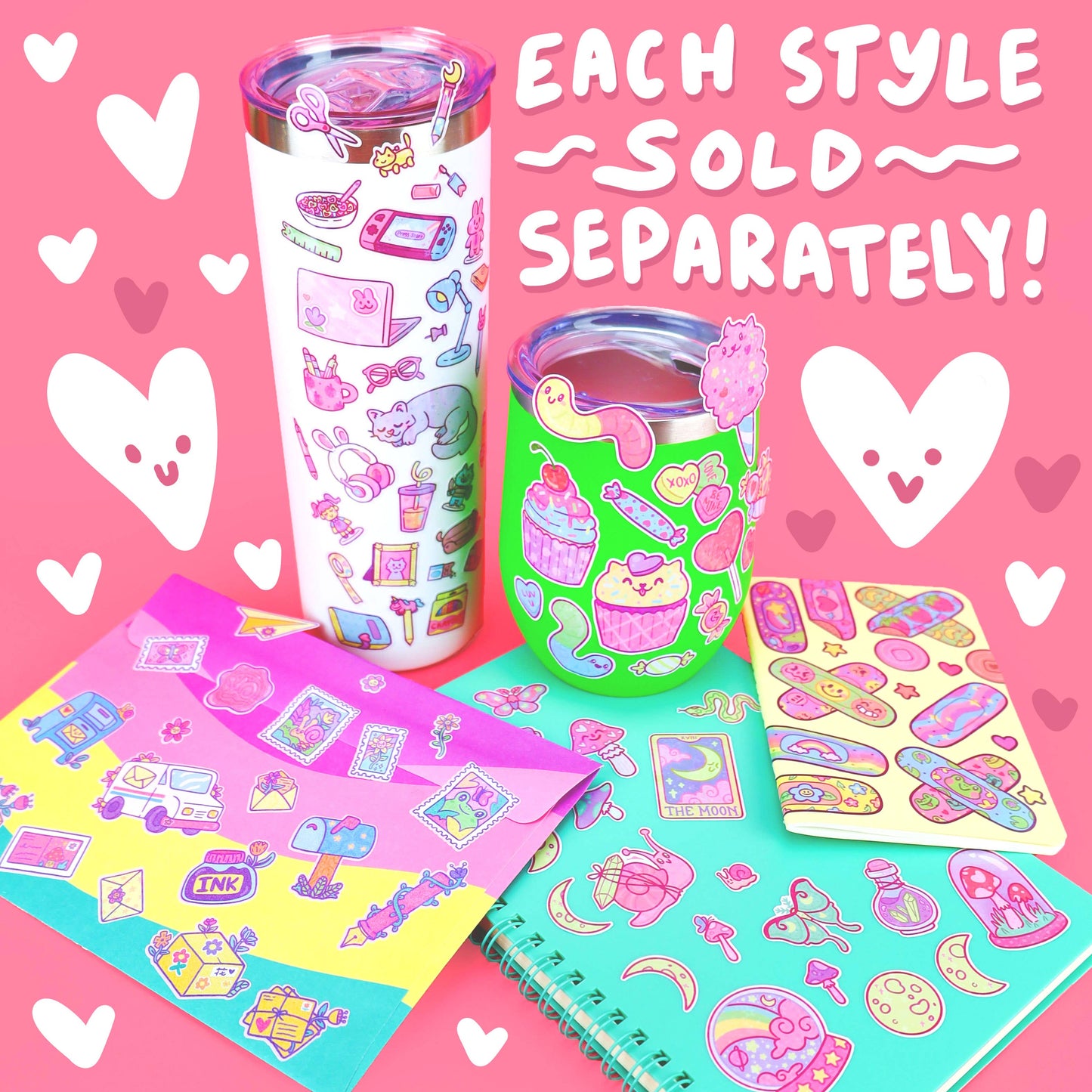 Sweet Treats Cute Candy Ice Cream Art Vinyl Sticker Sheet