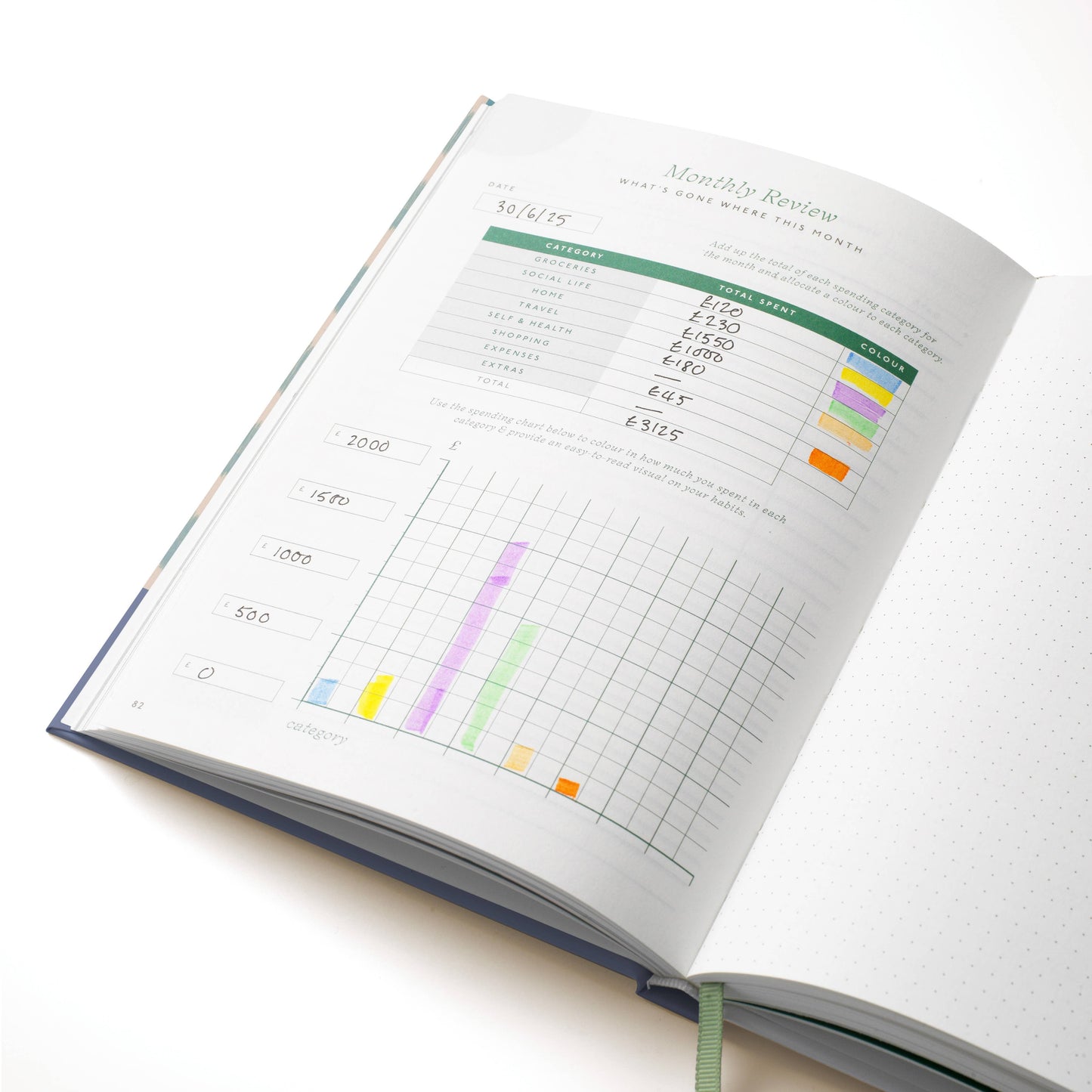 Guided Finance Planner, Foiled A5 Hardcover - Starry Ikat