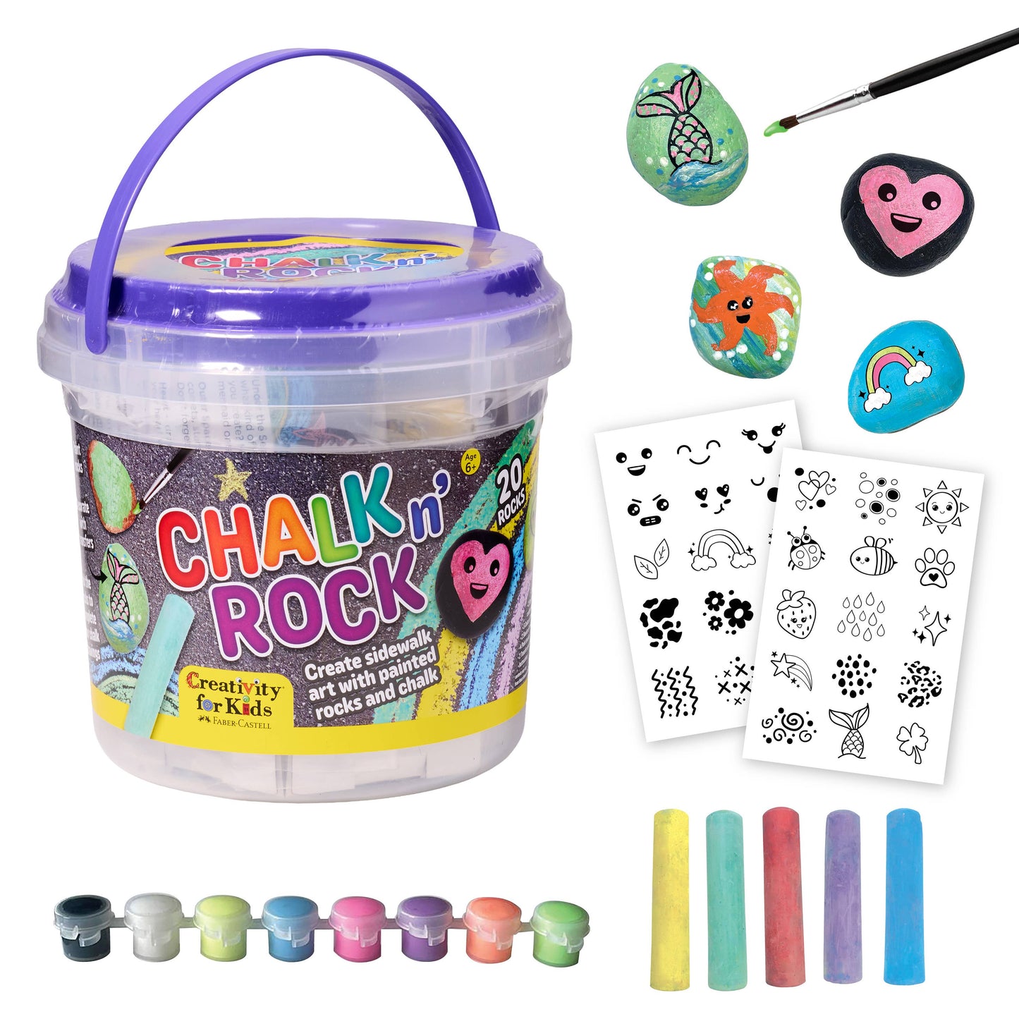 Chalk and Rock Bucket Group Activity Craft Kit for Kids