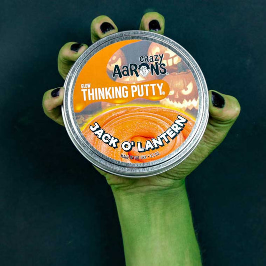 Jack O'Lantern - 4" Putty Tin with Glow Charger