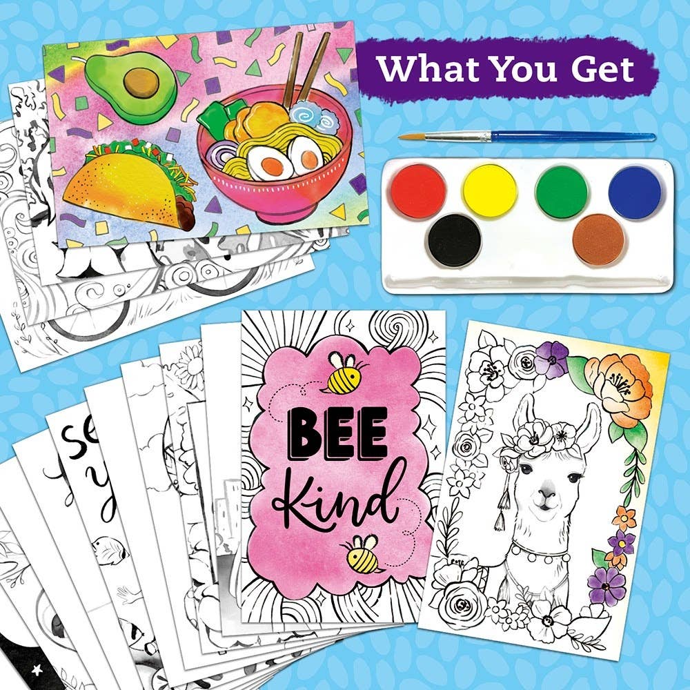 Watercolor Wishes Postcard Kit