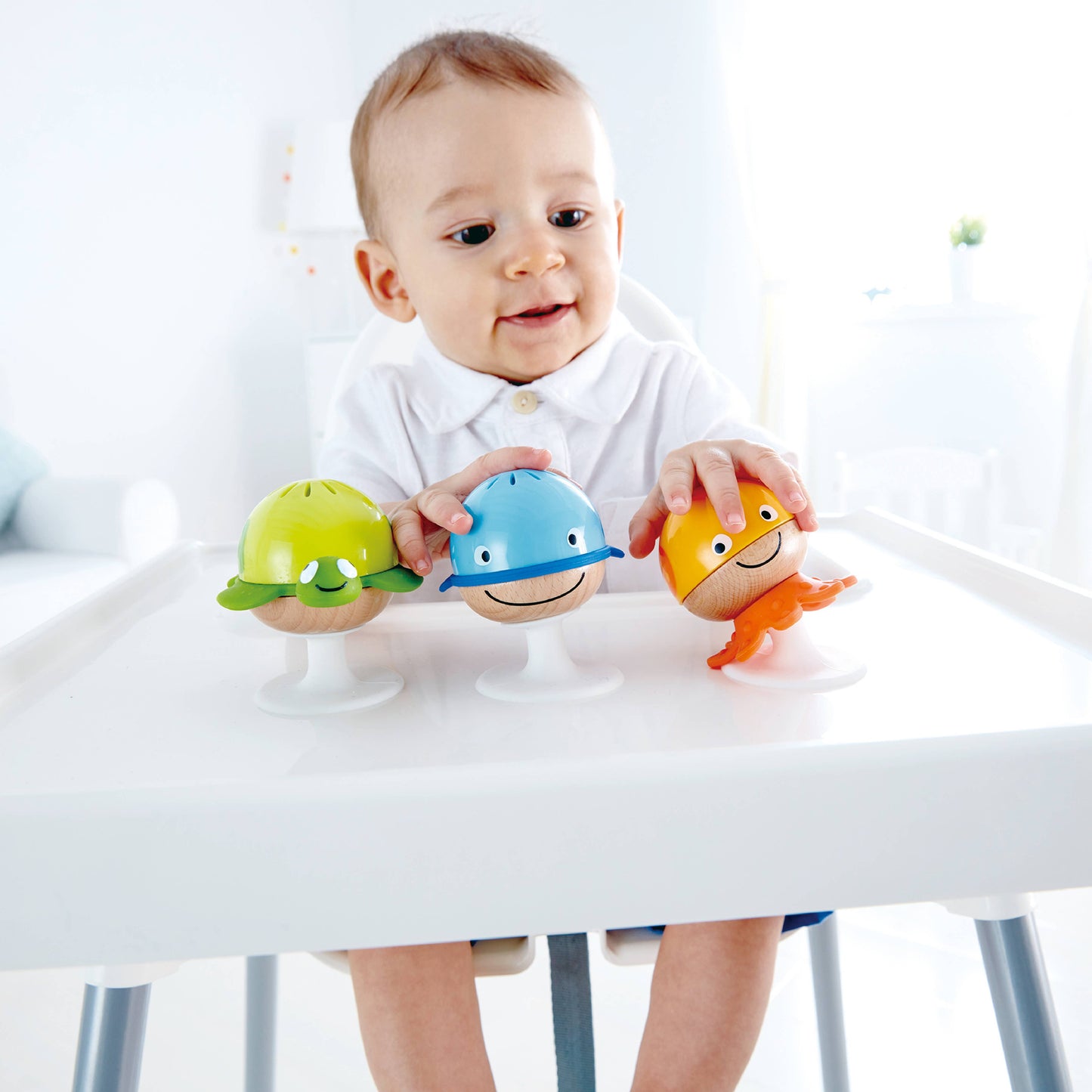 Hape Sea Animals Rattle Set - Octopus, Turtle & Whale Toys.