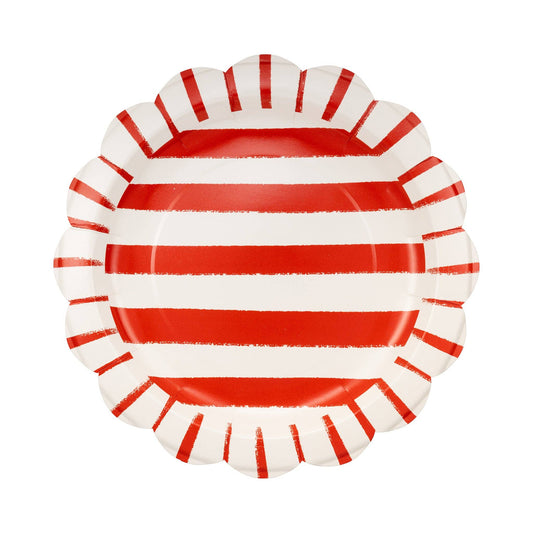 SSP1242 - Red Striped Paper Plate - 11"