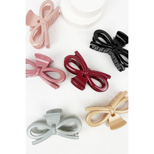 Knotted Bow Soft Tone Matte Hair Claw