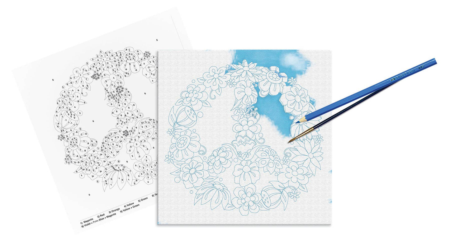 Paint by Number Peace Sign Art Kit for Kids