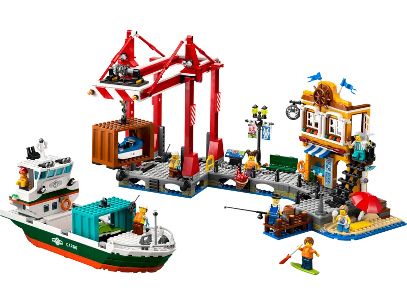 60422 Seaside Harbor with Cargo Ship