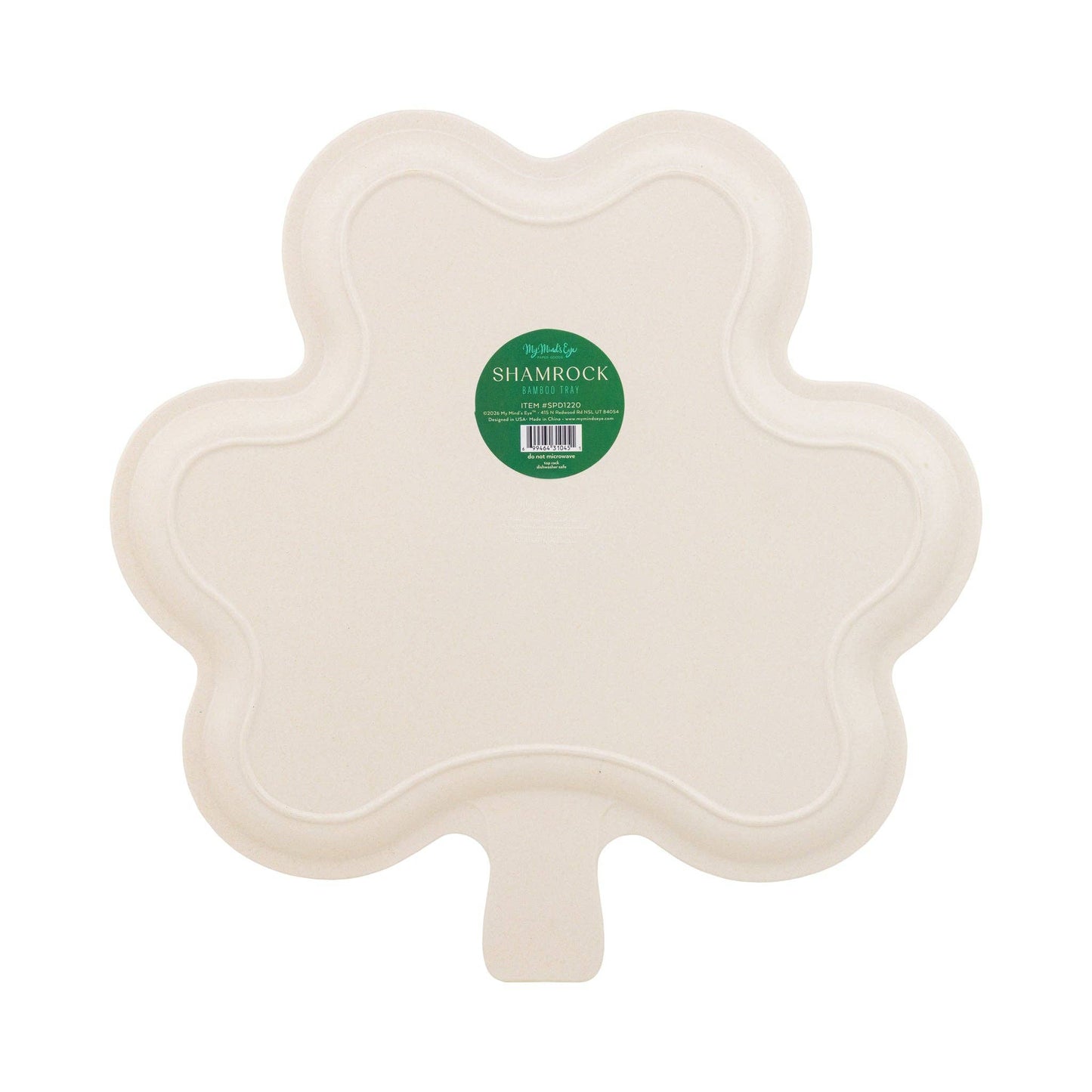 Gingham Shamrock Bamboo Tray