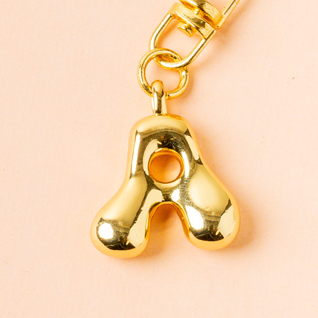 Bubble Letter Keychain Bag Charm-A