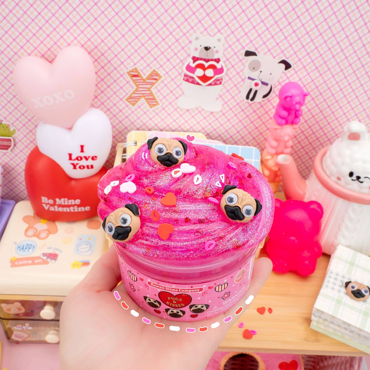 Pugs & Kisses Clear Signature Dome™ Slime (4pcs/case)