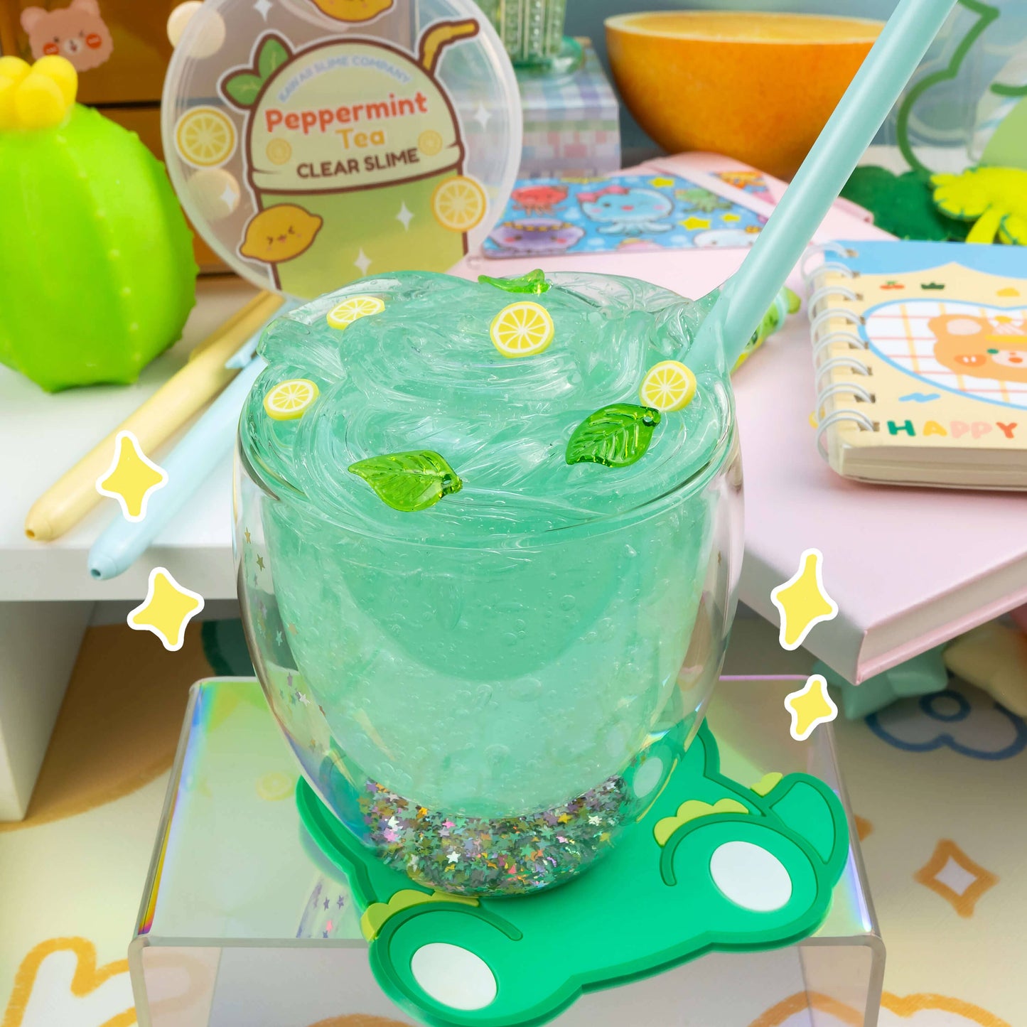 Peppermint Tea Clear Slime (4pcs/case)
