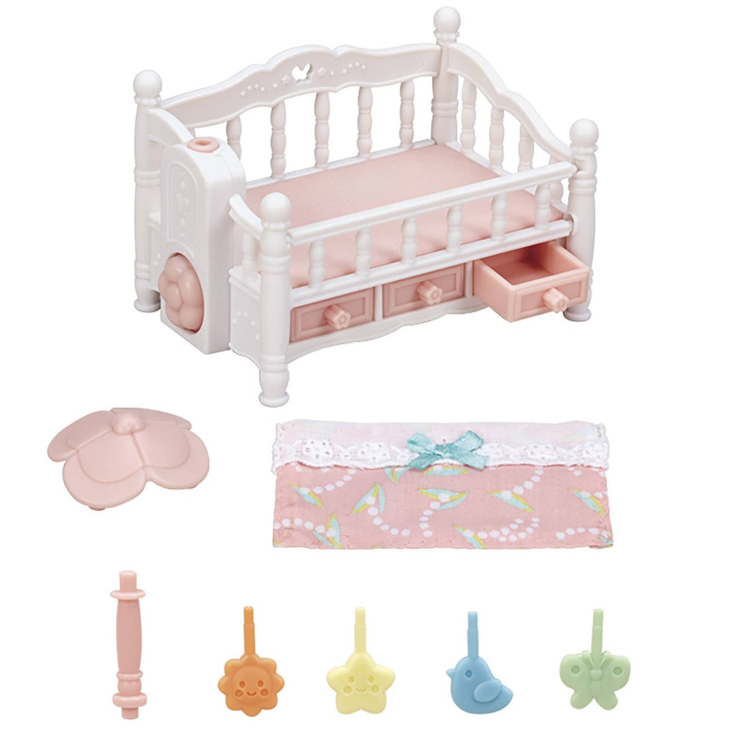 Calico Critters Crib with Mobile, Dollhouse Furniture Set