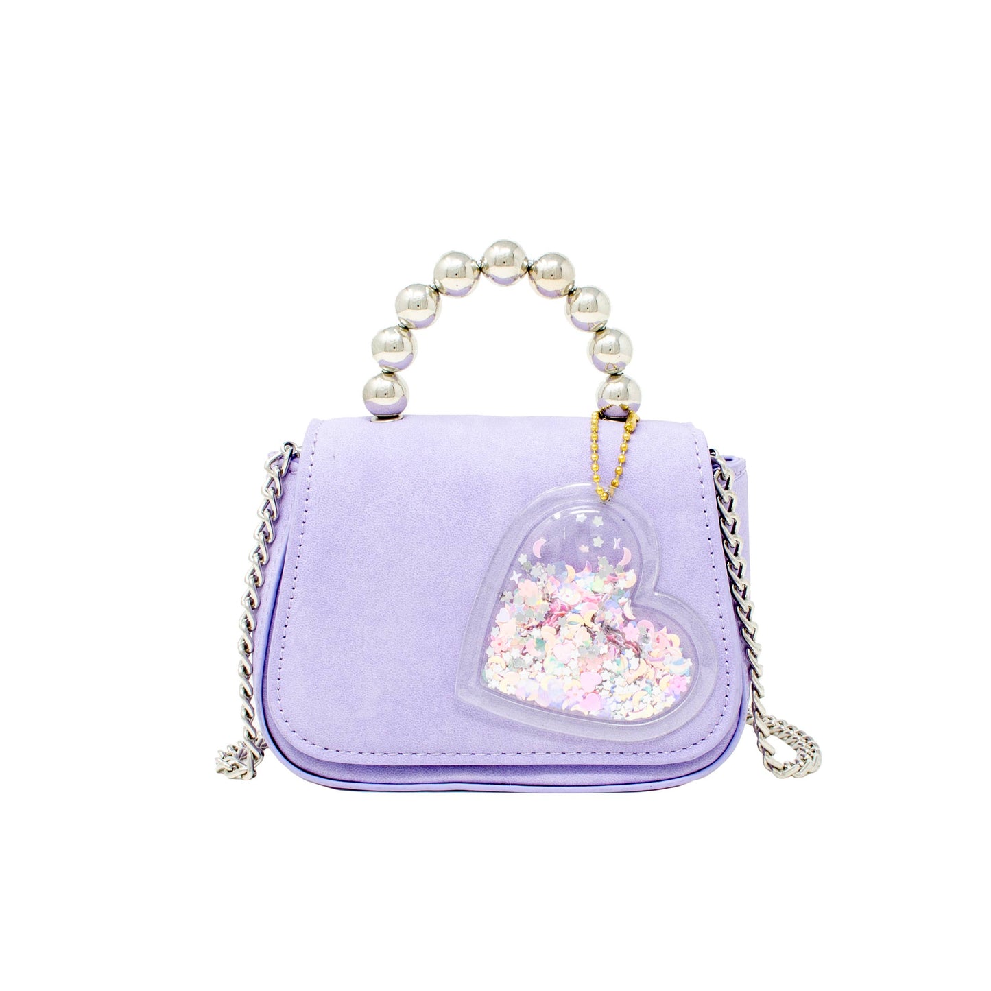 Tiny Metal Pearl Handle Heart Bag