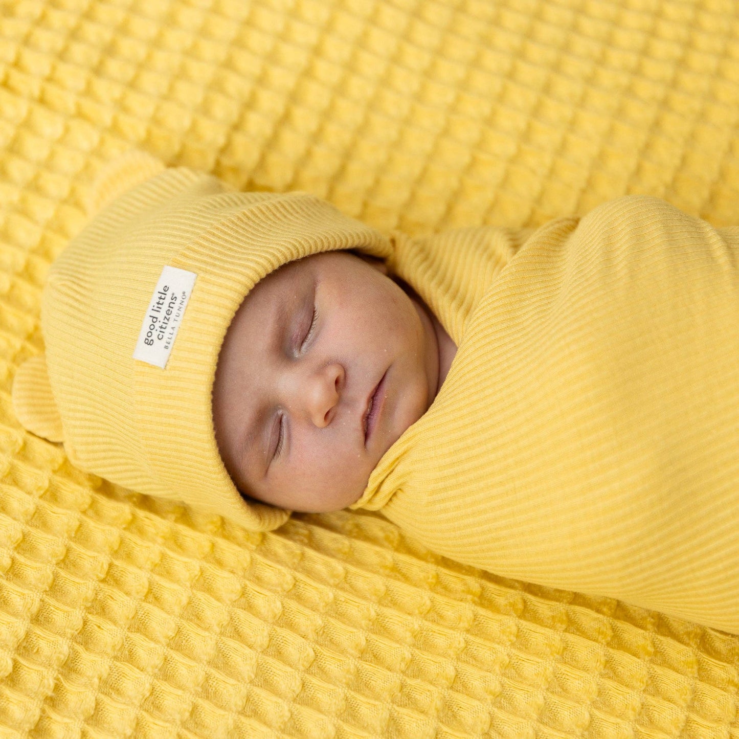 Sunshine Rib Swaddle & Beanie Set