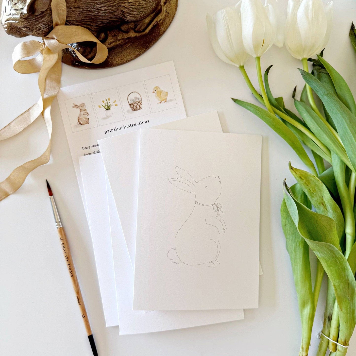 Easter paintable watercolor notecard set
