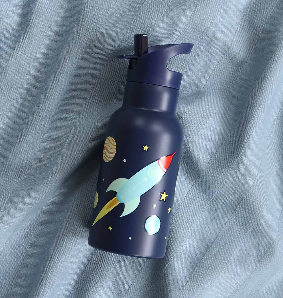 Kids stainless steel drink/water bottle: Space