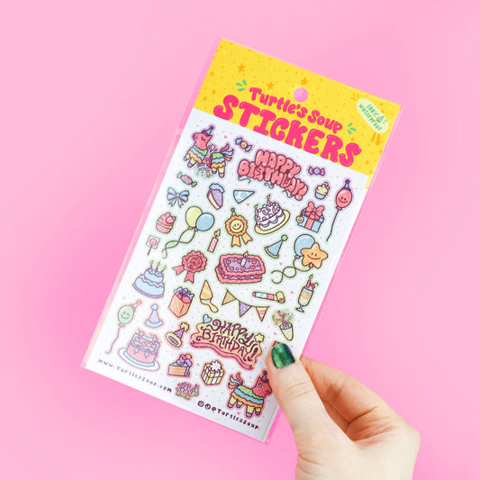 Birthday Stuff Vinyl Sticker Sheet