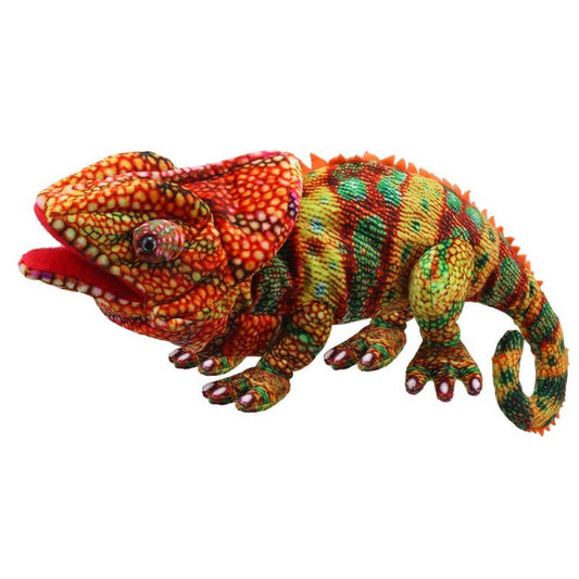 Large Chameleon Hand Puppet - Orange