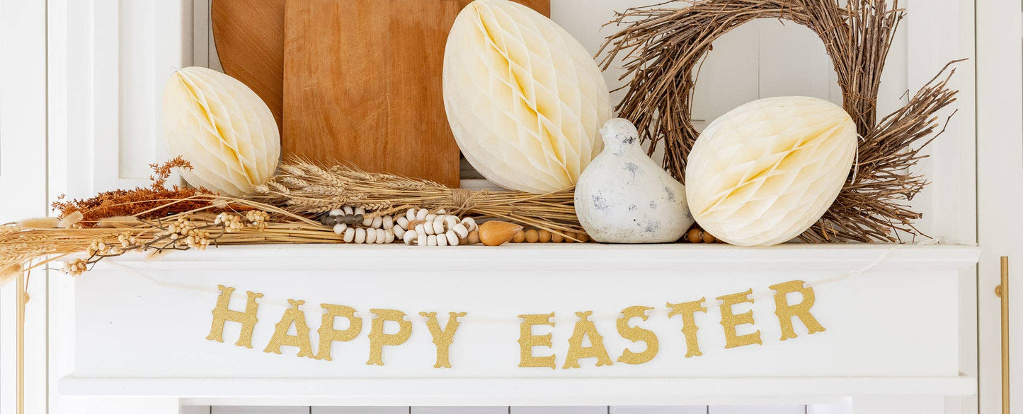 Glittered Happy Easter Banner