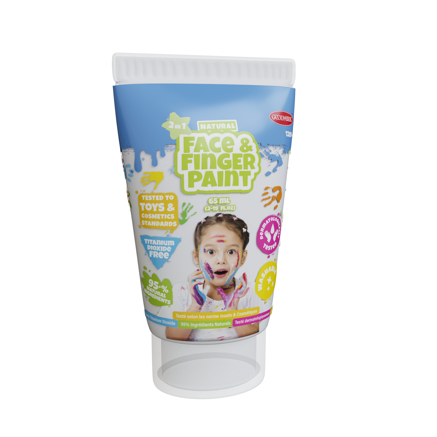2.3oz Natural Face & Finger Paints - 24pcs Display