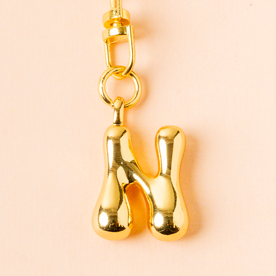 Bubble Letter Keychain Bag Charm-N