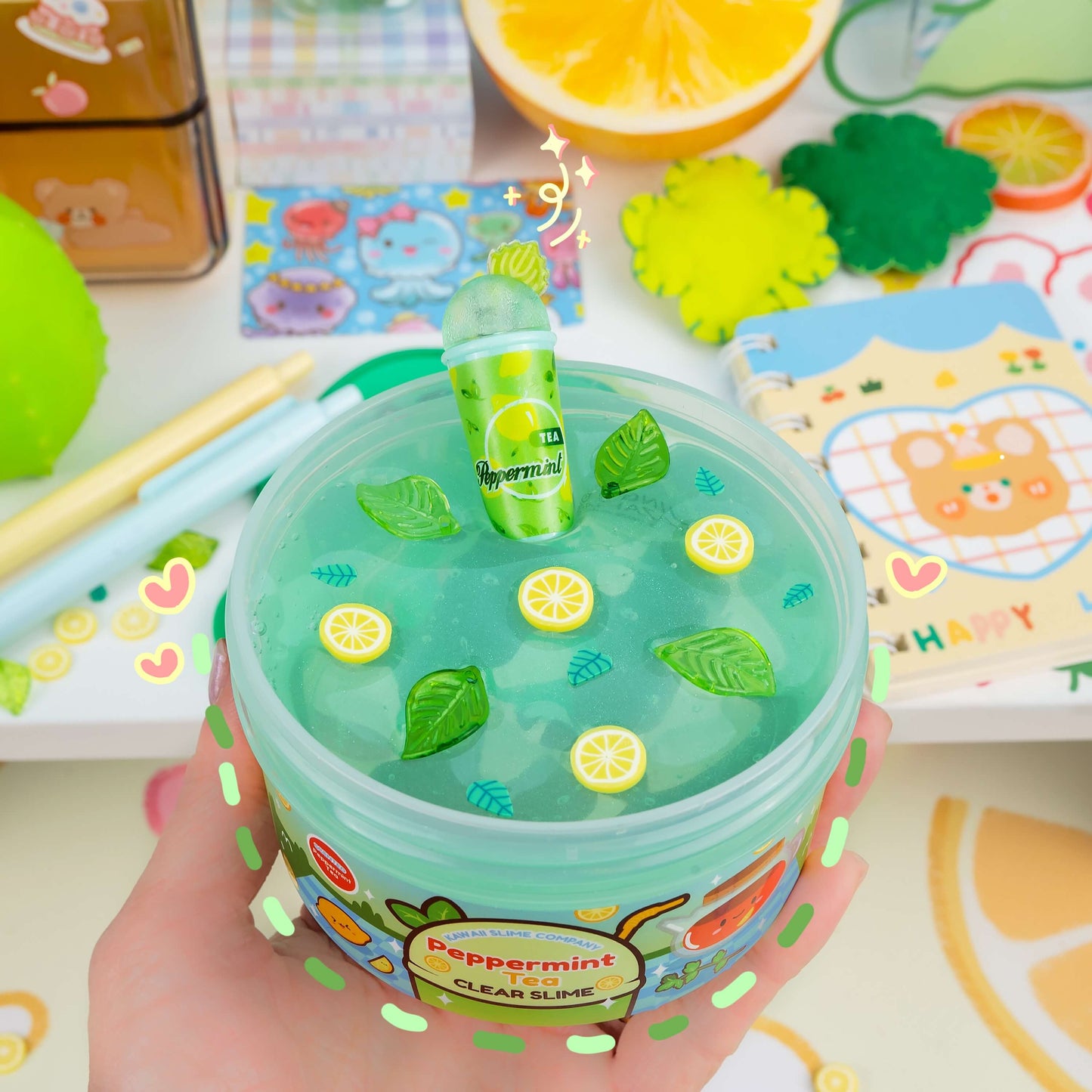 Peppermint Tea Clear Slime (4pcs/case)