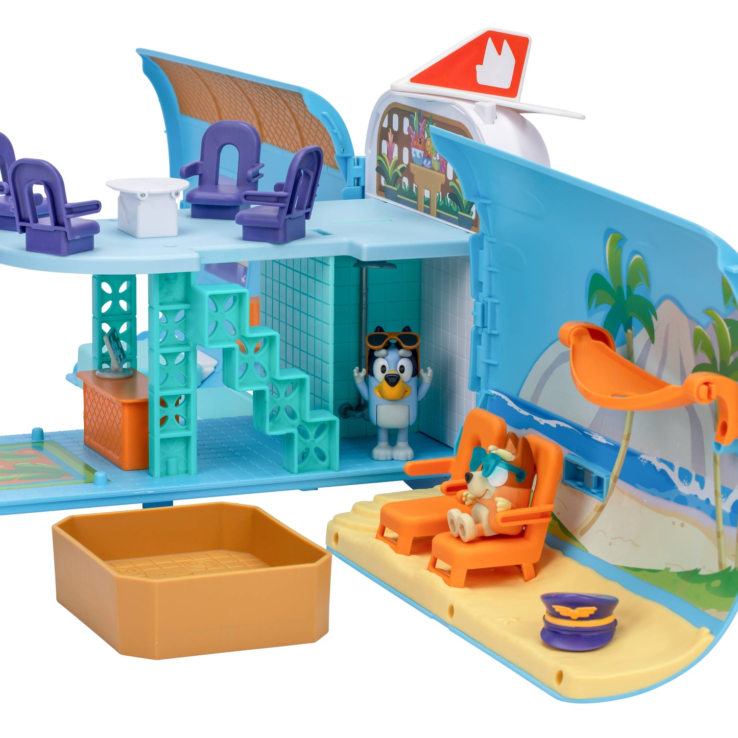 Moose Toys Bluey 3-In-1 Airplane Boat Hotel