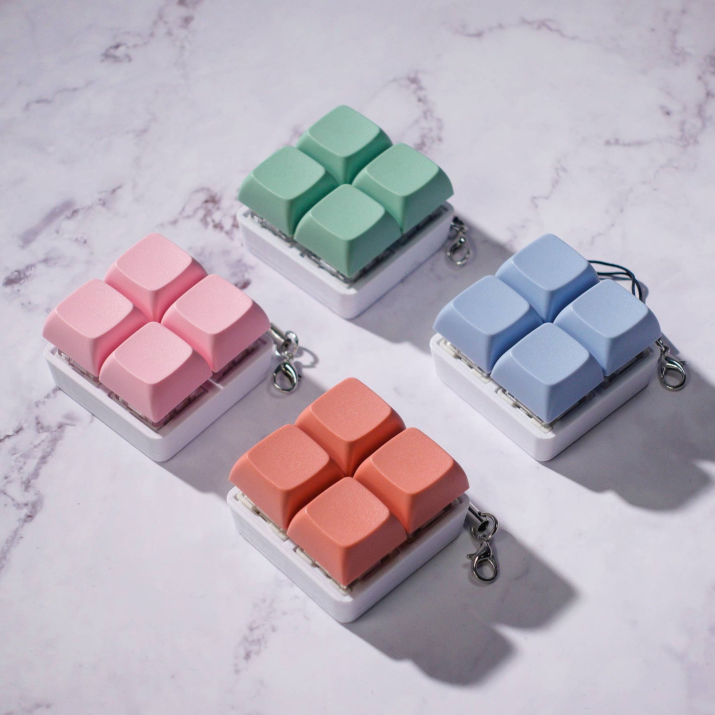 4 Key Square Mechanical Keyboard Fidget Keychain