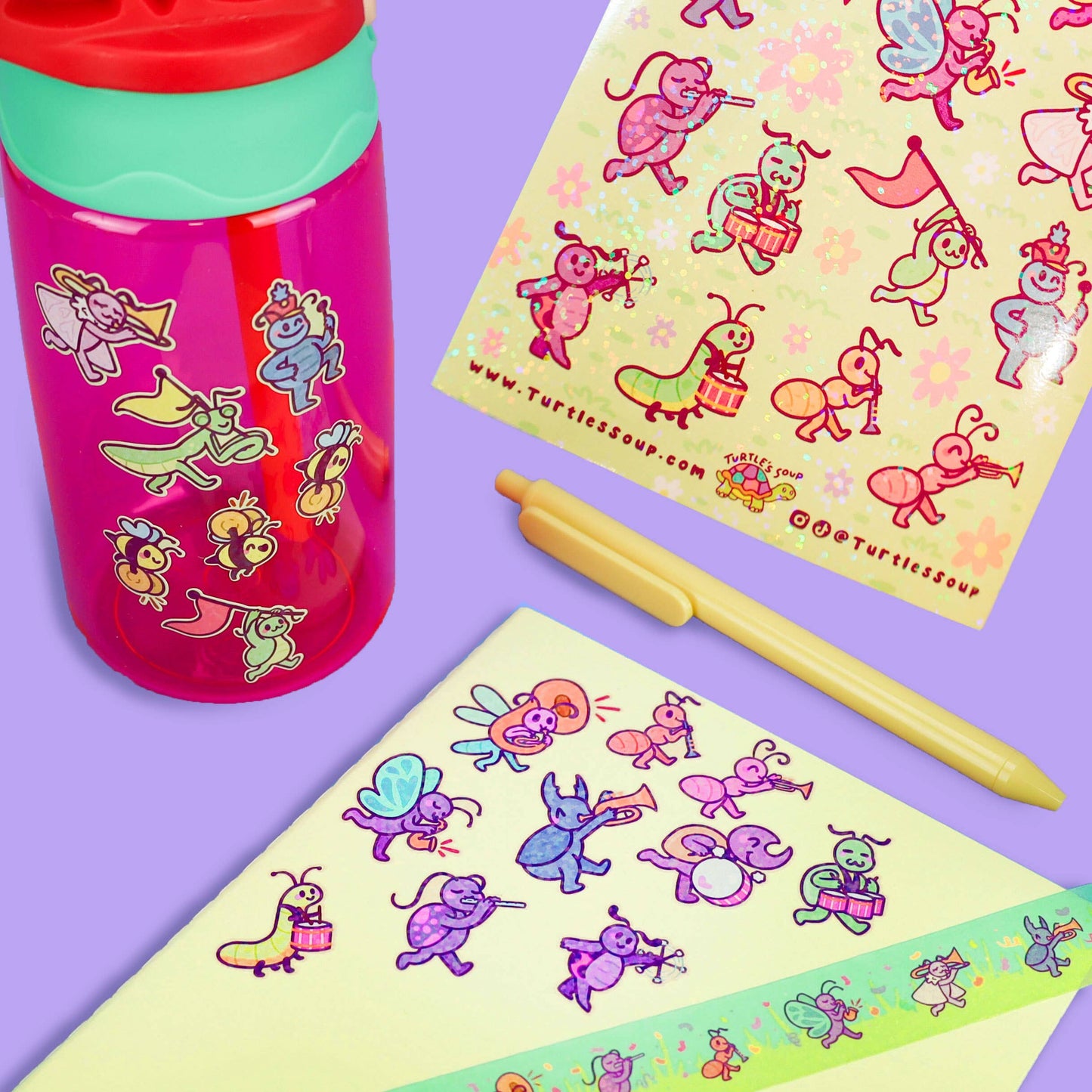 Bug Band Glitter Vinyl Sticker Sheet