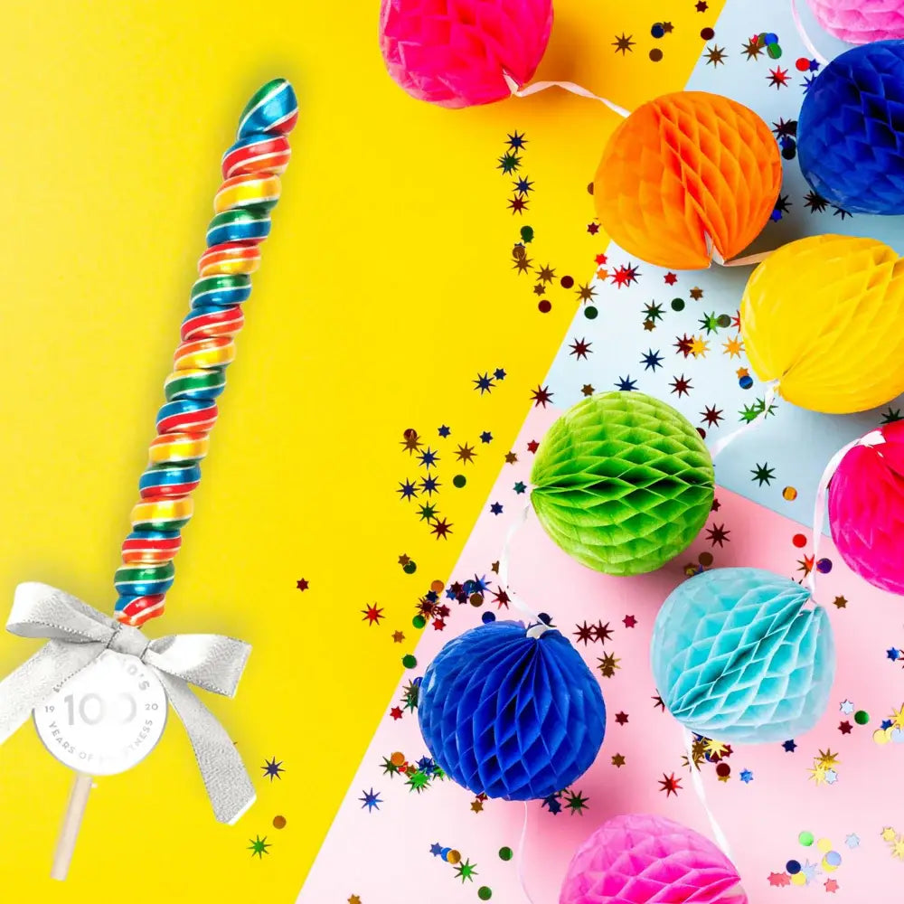 Handmade Spiral Lollipop - Rainbow Blast Fruit Punch - 2 oz