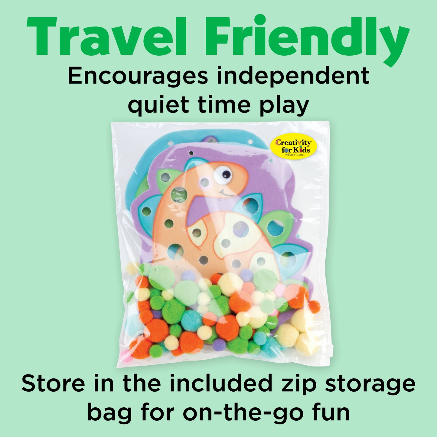 Pom Pom Dinosaur Pictures Activity Kit for Preschool Kids