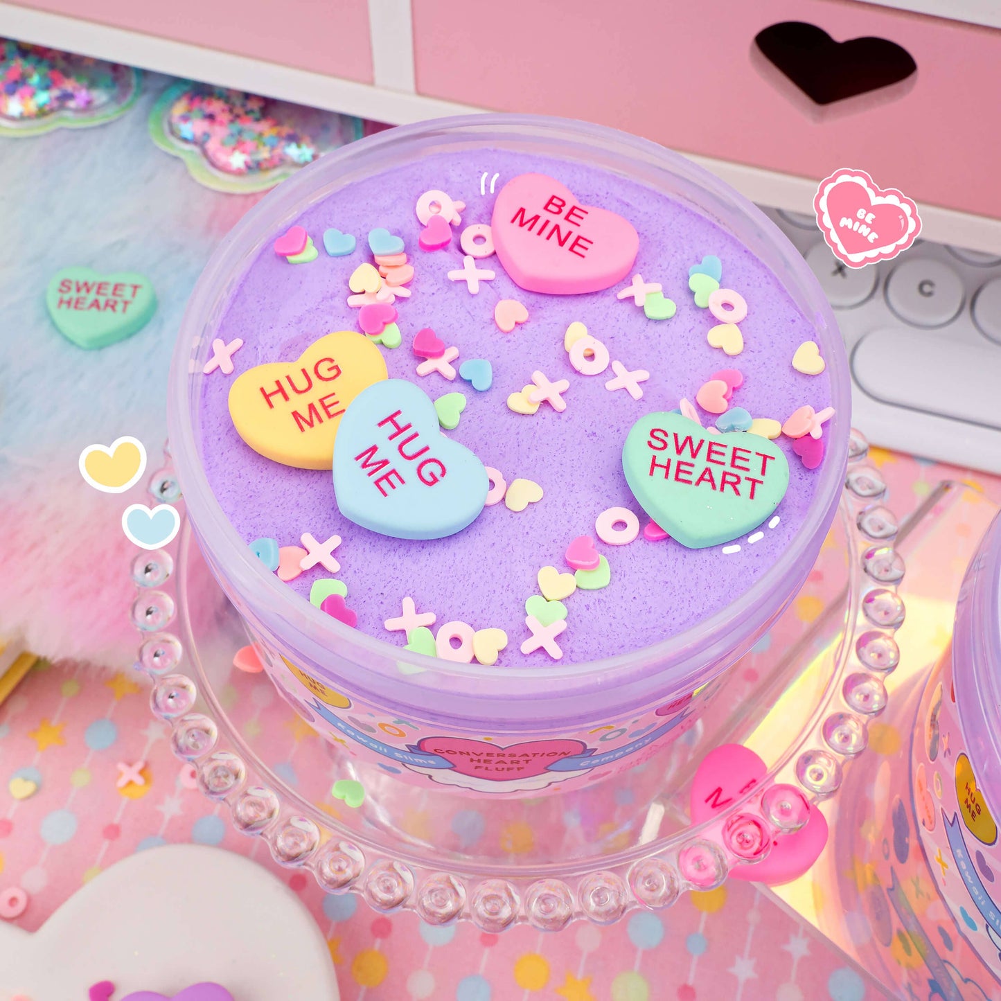 Conversation Heart Fluff Signature Dome™ Slime (4pcs/case)