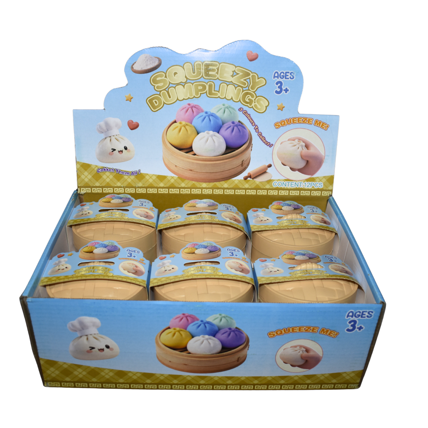 Squeezy Dumpling Toy – White (3.5") MSDS1