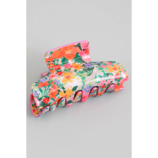 SPRING FLOWER PRINT HAIR CLIP