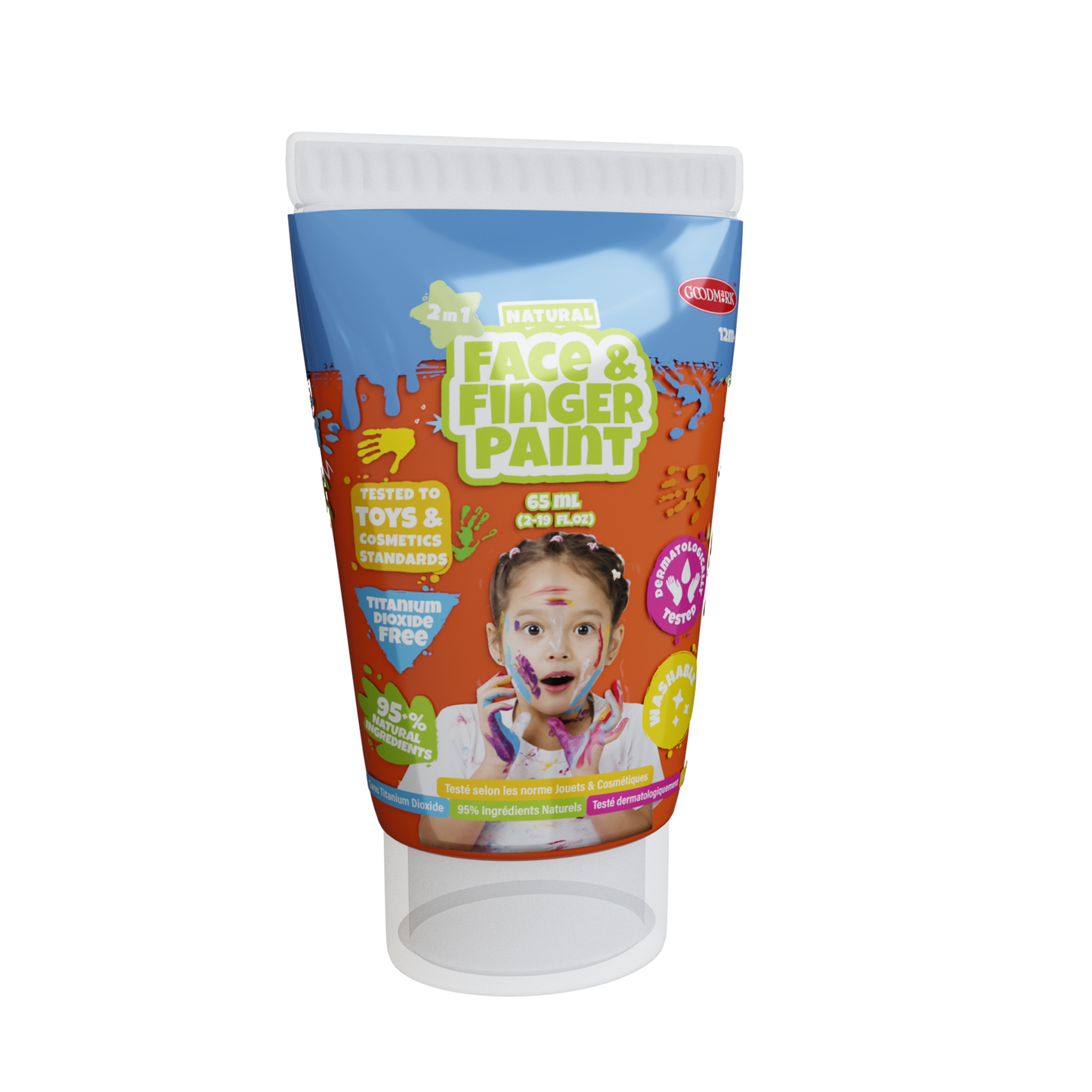 2.3oz Natural Face & Finger Paints - 24pcs Display
