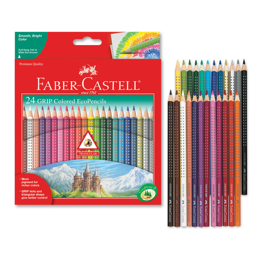 24 Grip EcoPencils - Color Pencils with Raised Grip