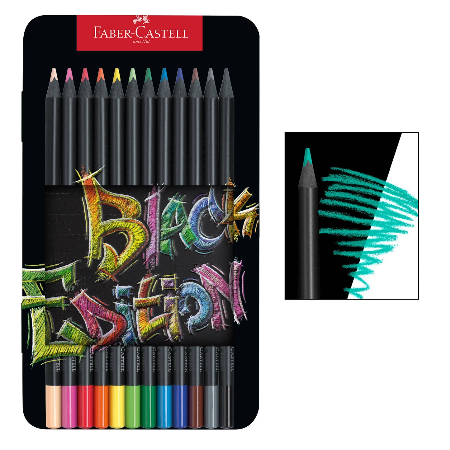 Super Soft Black Edition Colored Pencils, Gift Tin of 12
