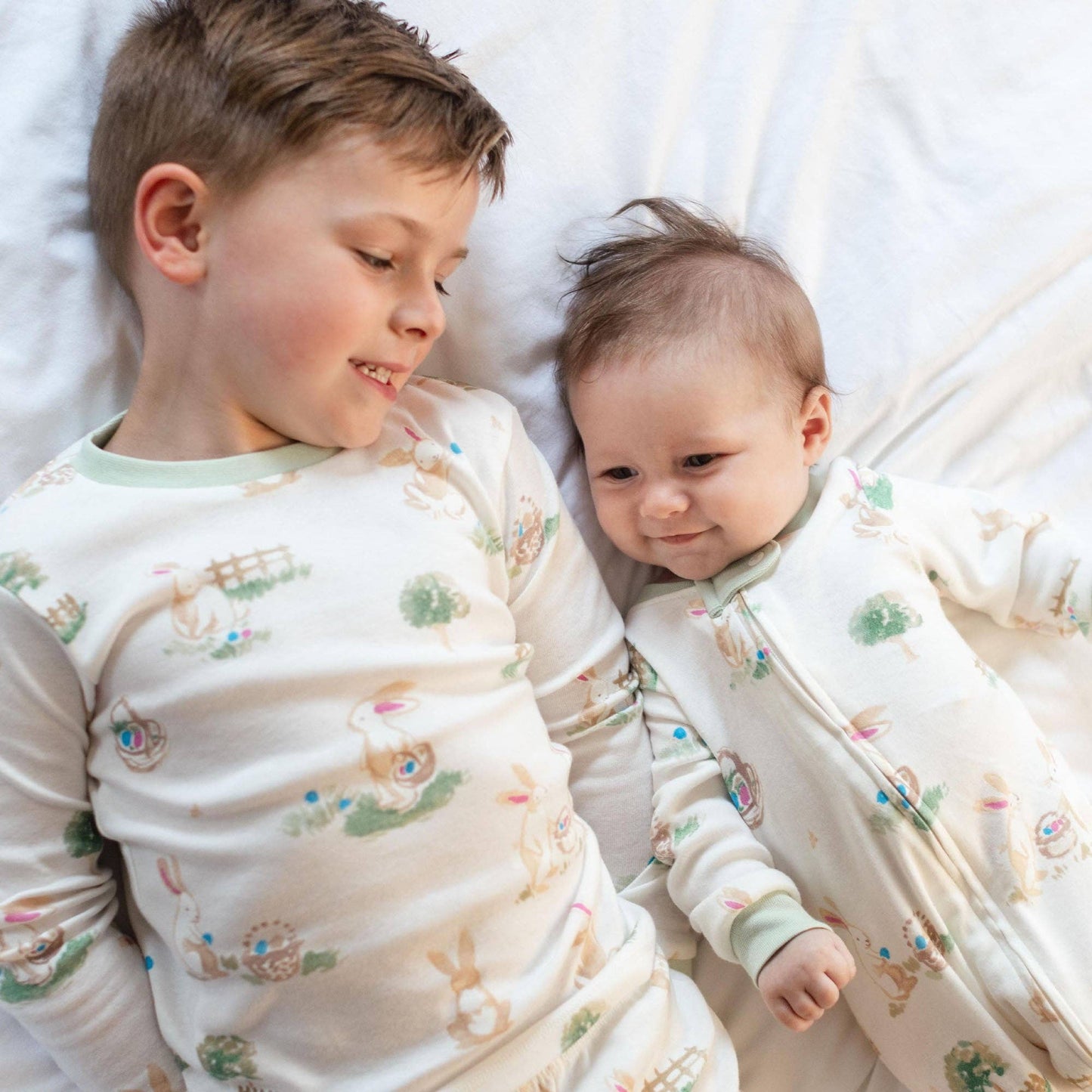 Bunny Egg Hunt Organic Cotton Two-Piece Pajamas